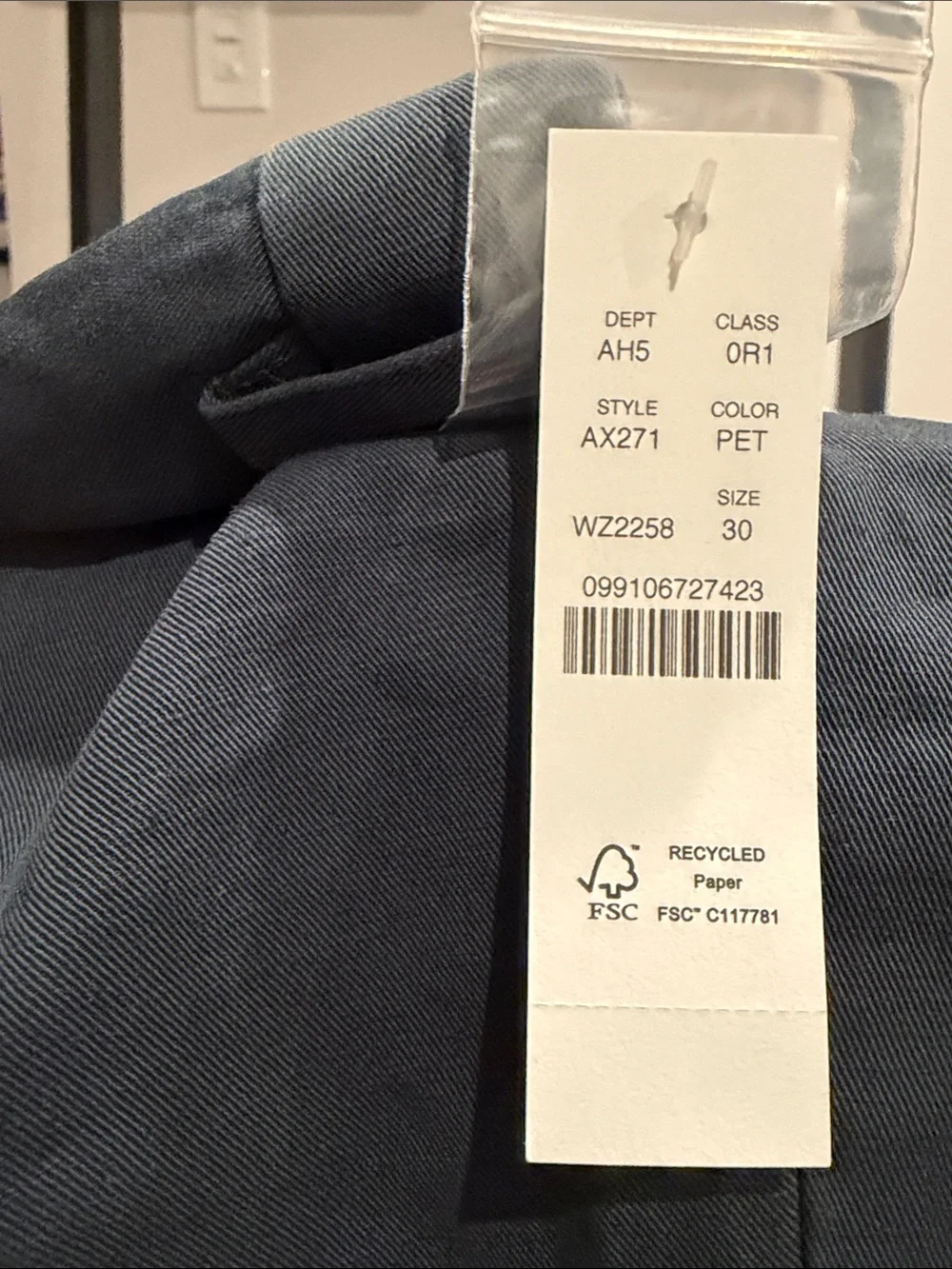 J. Crew Slim Navy Men’s Chinos